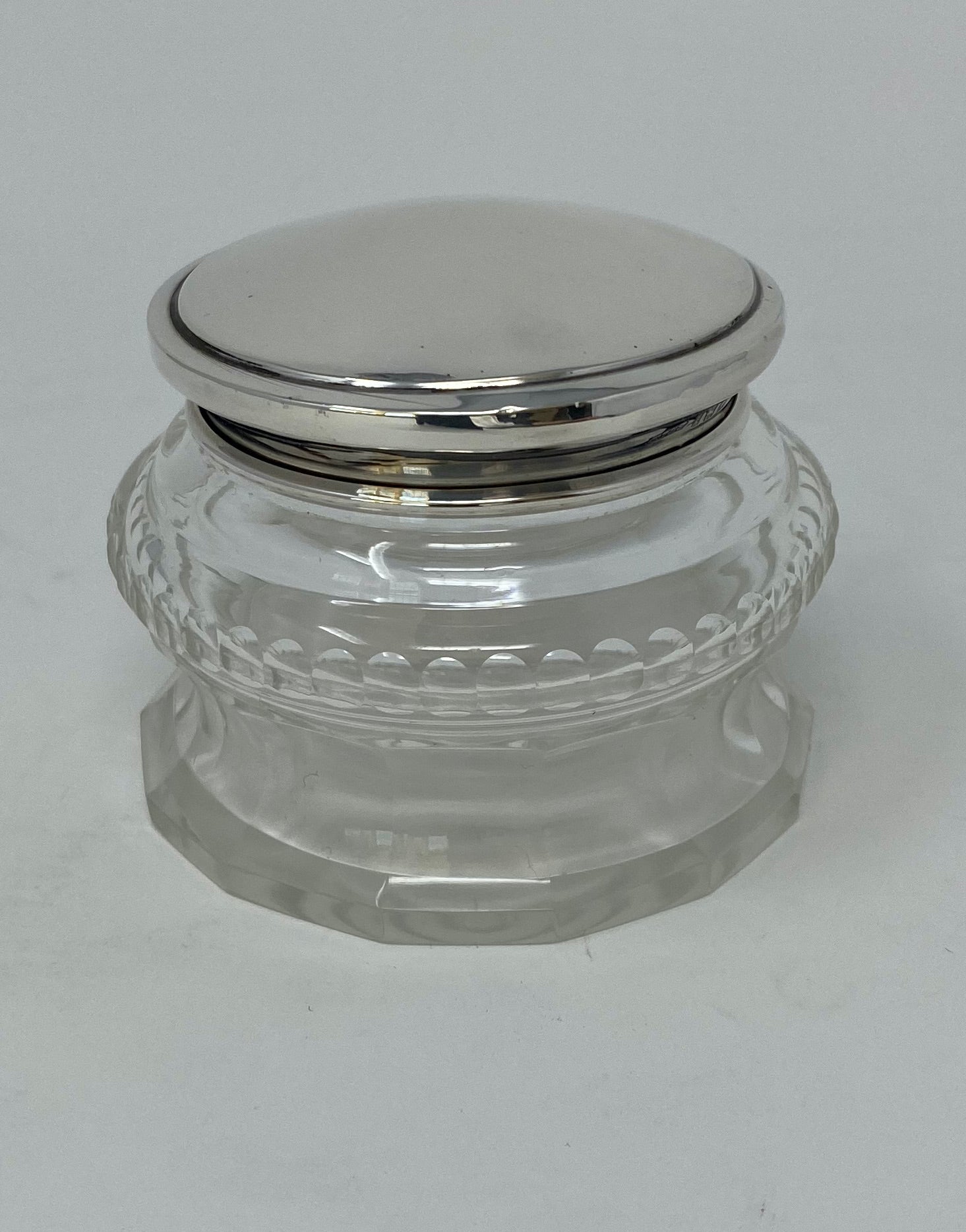 Silver and Glass Dresser Jar