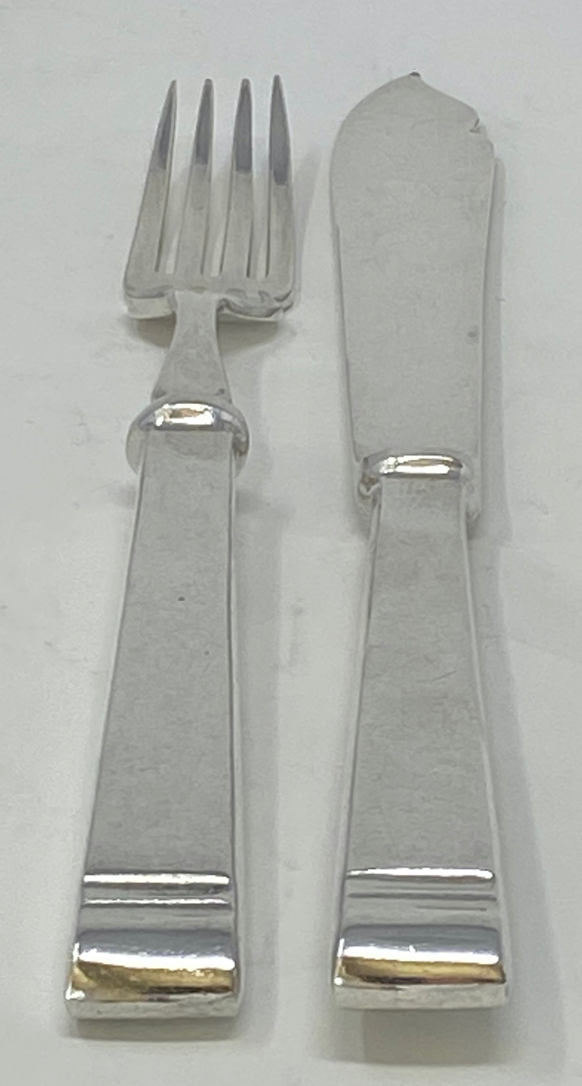 24 Piece Silver Plated Mappin & Webb Art Deco Fish Set