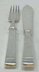 24 Piece Silver Plated Mappin & Webb Art Deco Fish Set