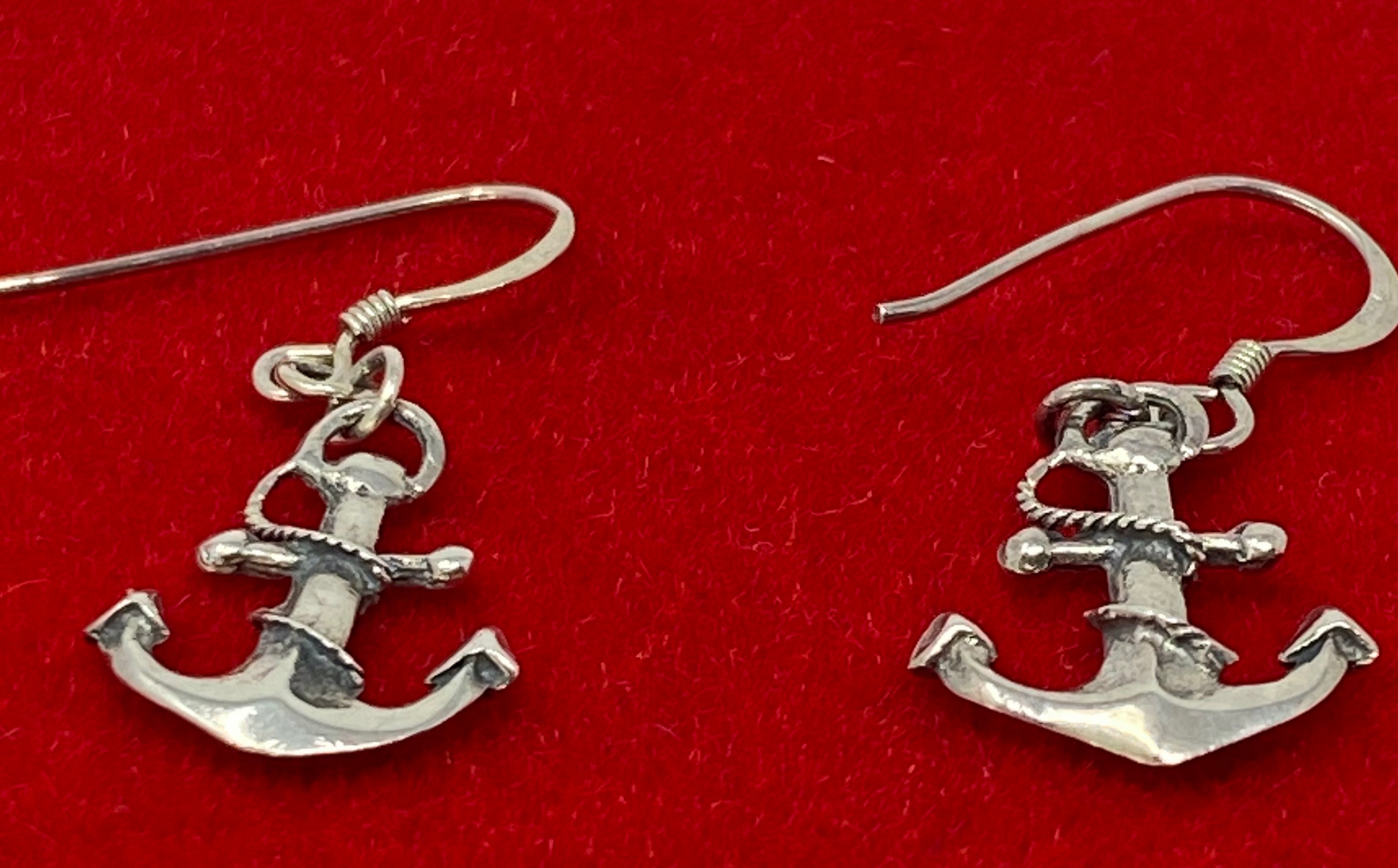 Pair of Vintage Silver Anchor Earrings