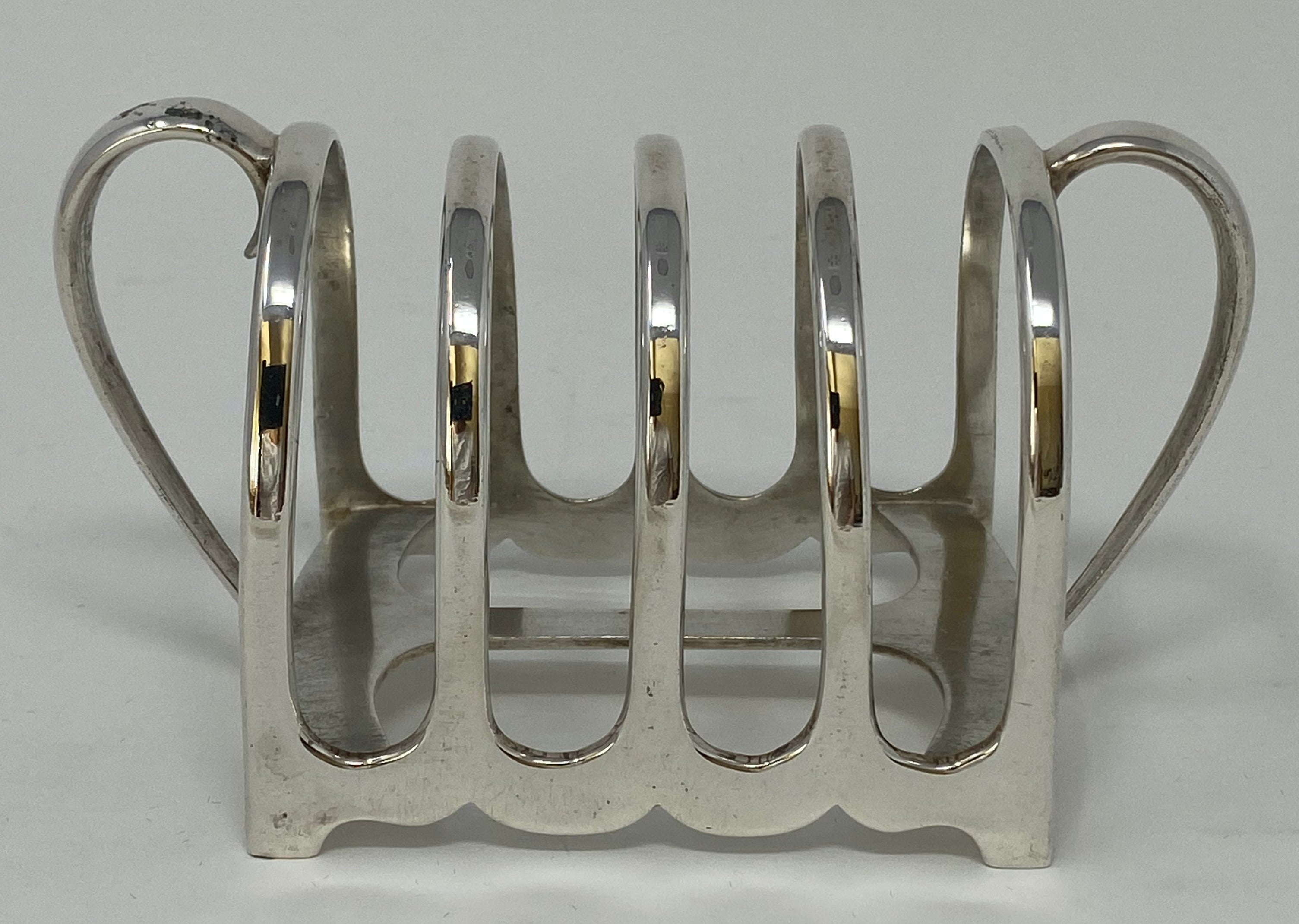 Silver Plated Four Bar Toast or Letter Rack