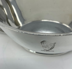 Pair of Silver Plated Sauce Boats with Guiness Crest (worn)