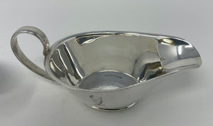 Pair of Silver Plated Sauce Boats with Guiness Crest (worn)