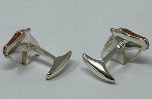 Silver and Enamel Horse Cufflinks