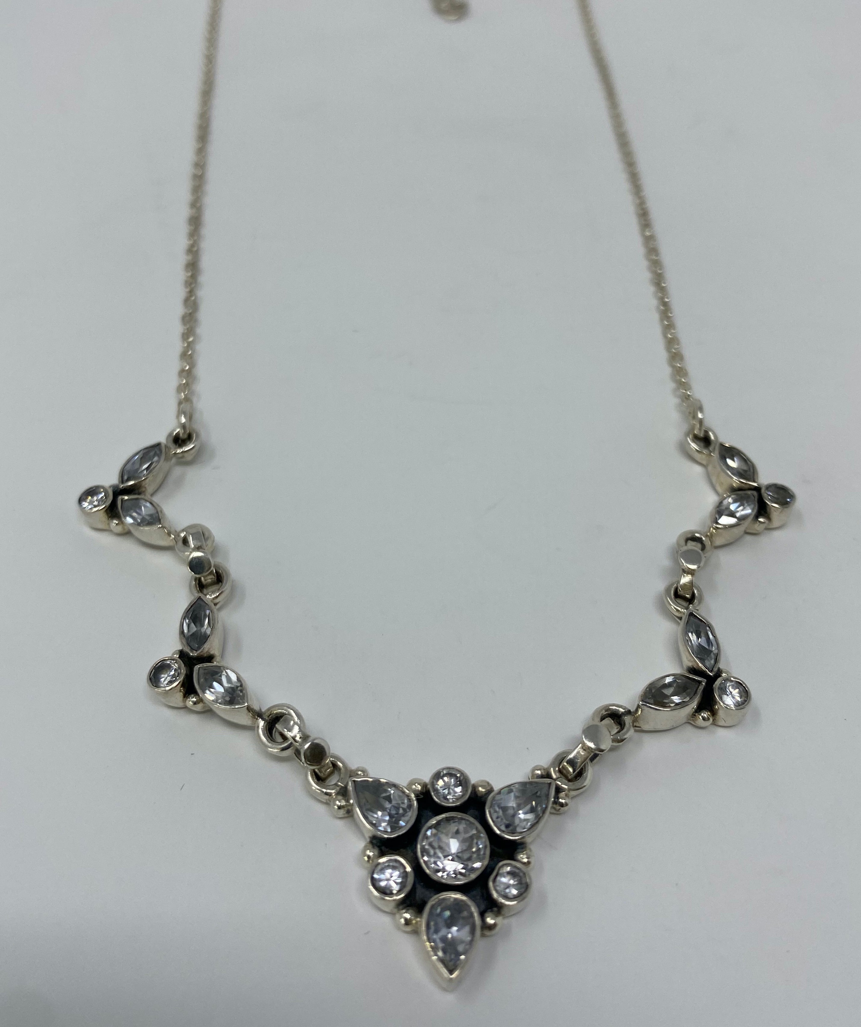 Silver and Cubic Zirconia Necklace