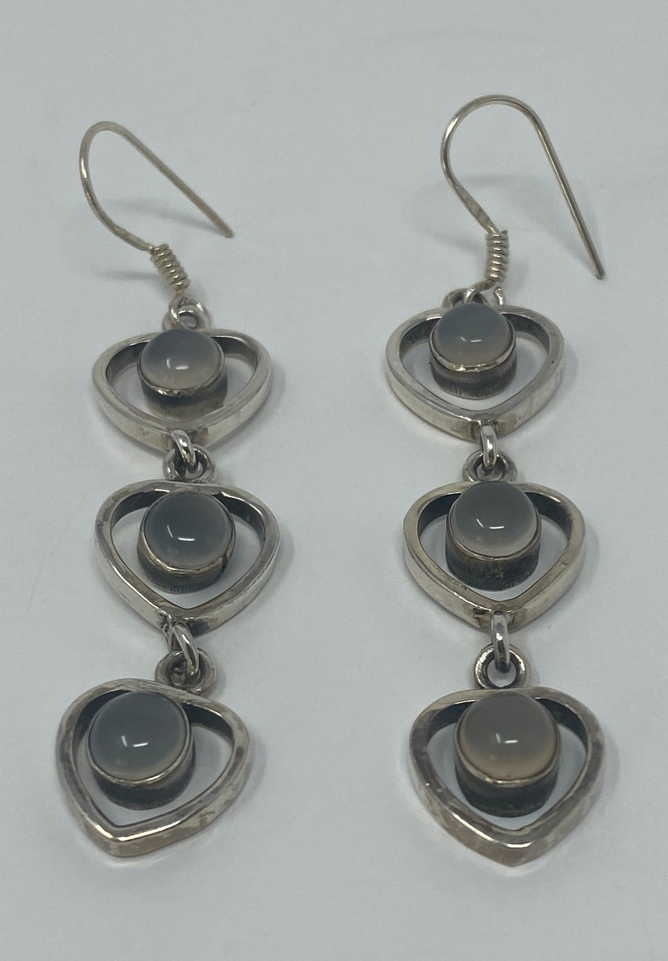 Silver and Moonstone Earrings