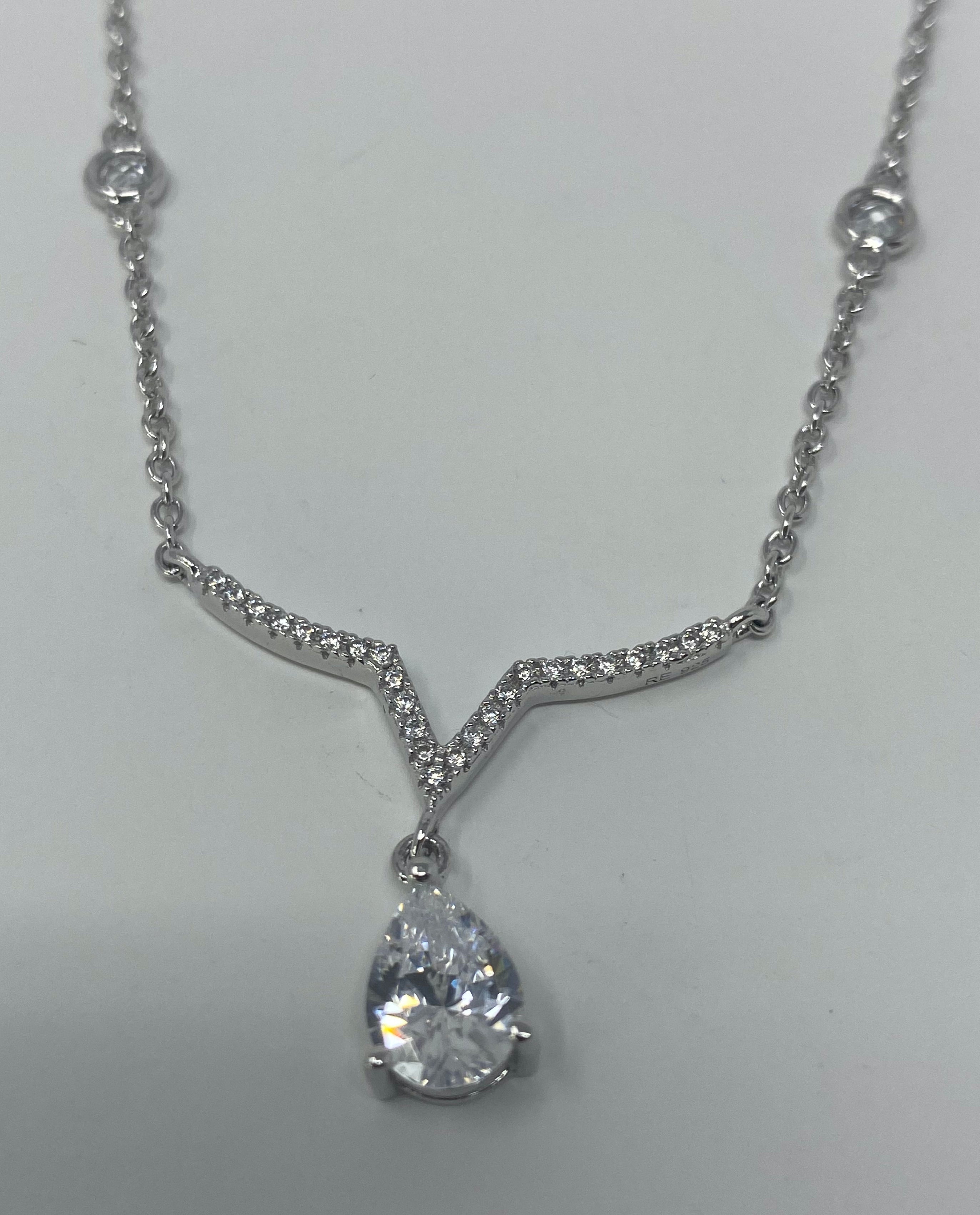 Silver and Cubic Zirconia Necklace