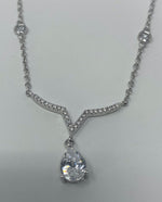 Load image into Gallery viewer, Silver and Cubic Zirconia Necklace
