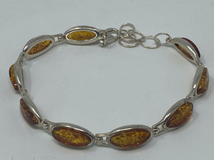 Silver and Amber Bracelet