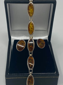 Silver and Amber Bracelet