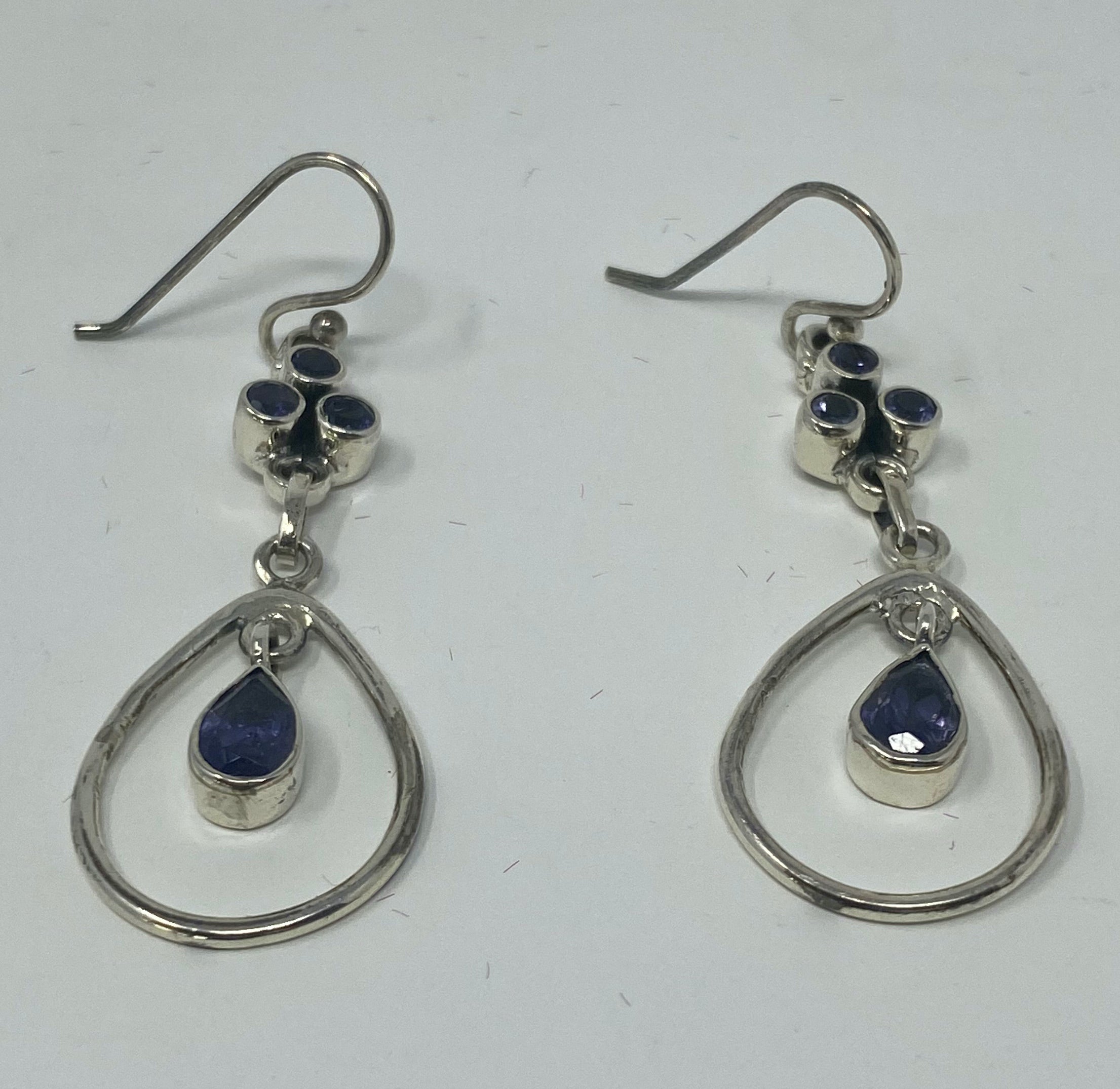 Pair of Silver and Lolite Earrings