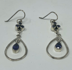 Pair of Silver and Lolite Earrings