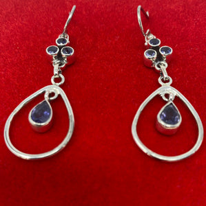 Pair of Silver and Lolite Earrings