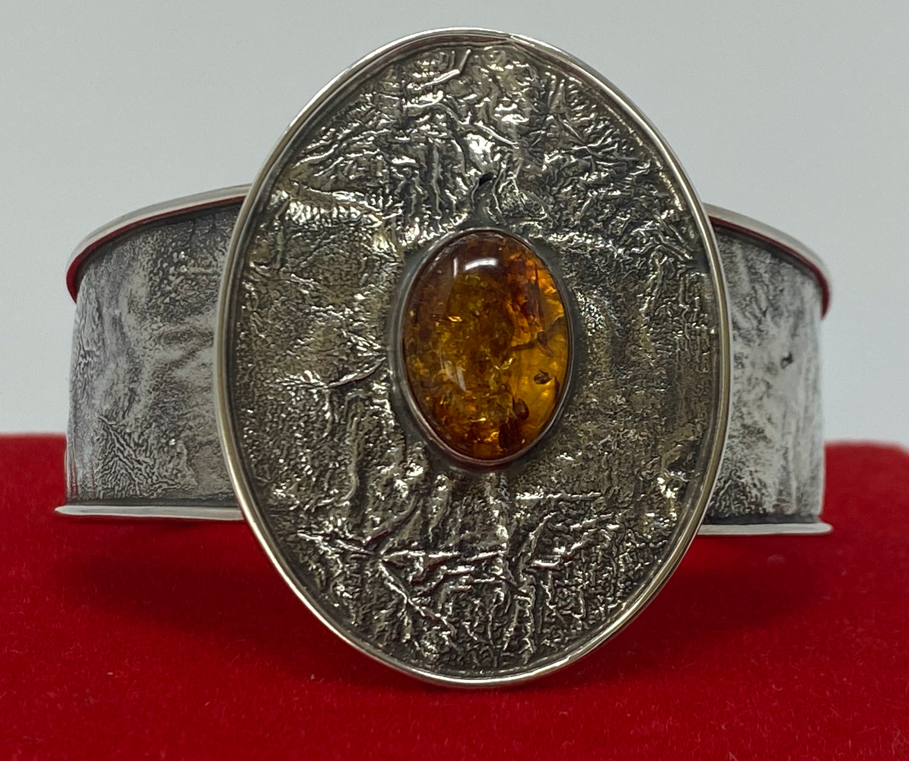 Silver and Amber Cuff/Bangle
