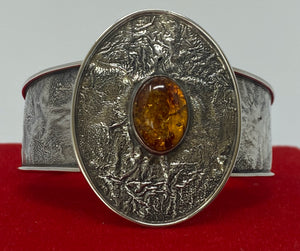 Silver and Amber Cuff/Bangle