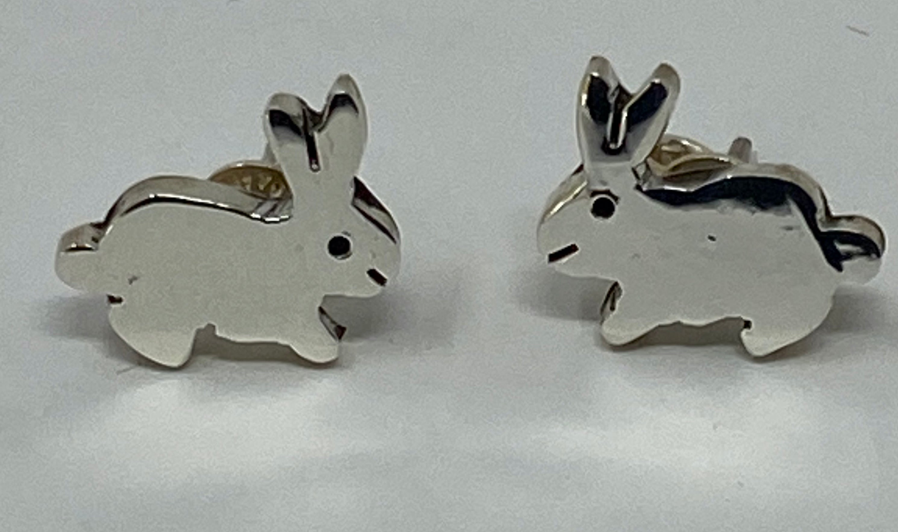 Pair of Silver Children's Bunny Rabbit Stud Earrings