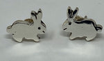 Load image into Gallery viewer, Pair of Silver Children&#39;s Bunny Rabbit Stud Earrings
