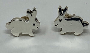 Pair of Silver Children's Bunny Rabbit Stud Earrings