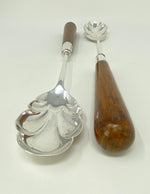 Load image into Gallery viewer, Pair of Silver Plated and Oak Handle Salad Servers
