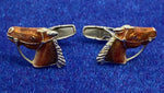 Load image into Gallery viewer, Silver and Enamel Horse Cufflinks
