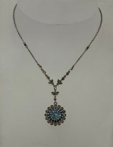 Blue Topaz and Marcasite Necklace
