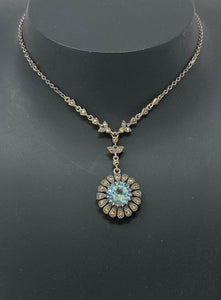 Blue Topaz and Marcasite Necklace