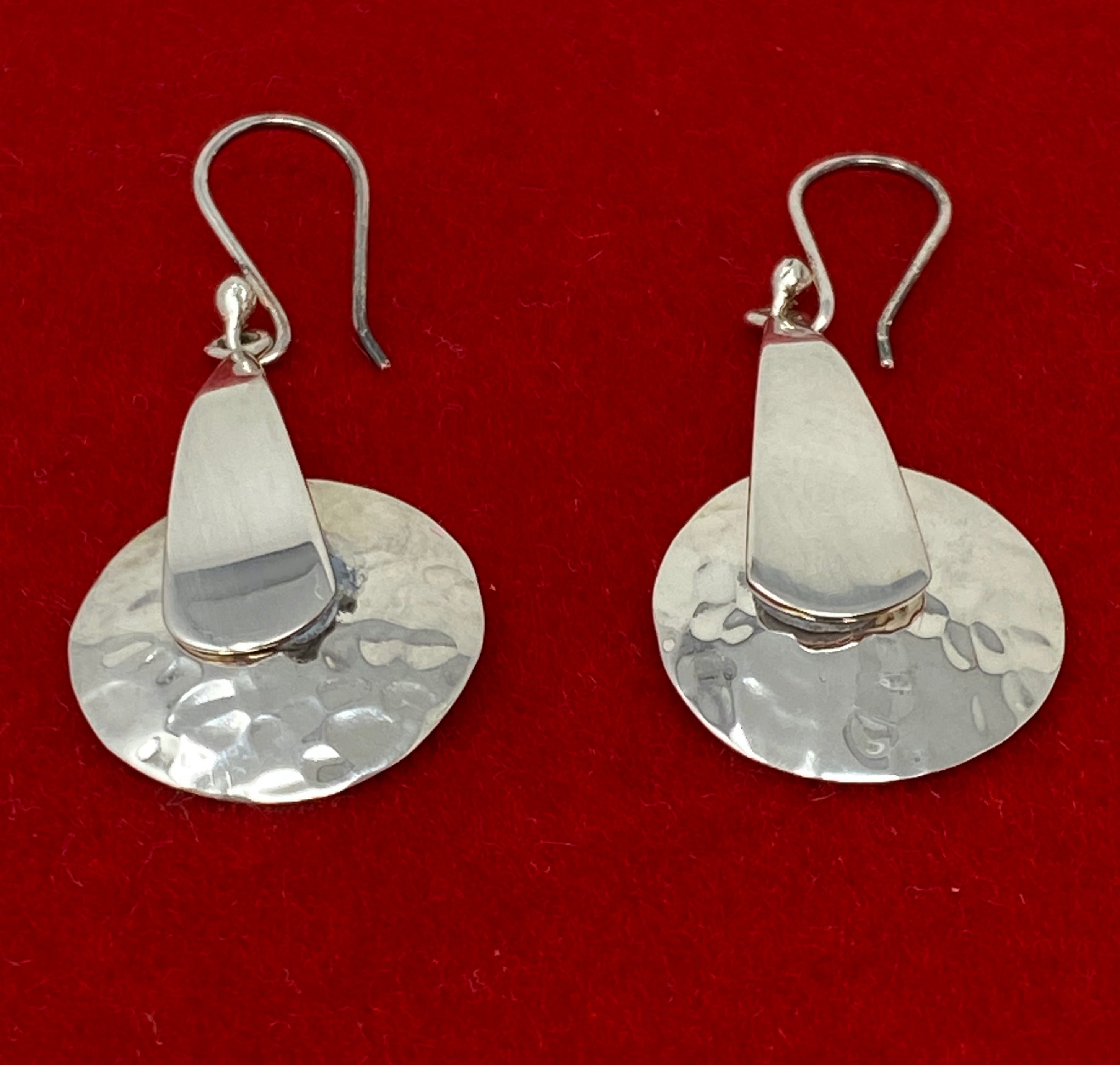 Silver Hammered Earrings