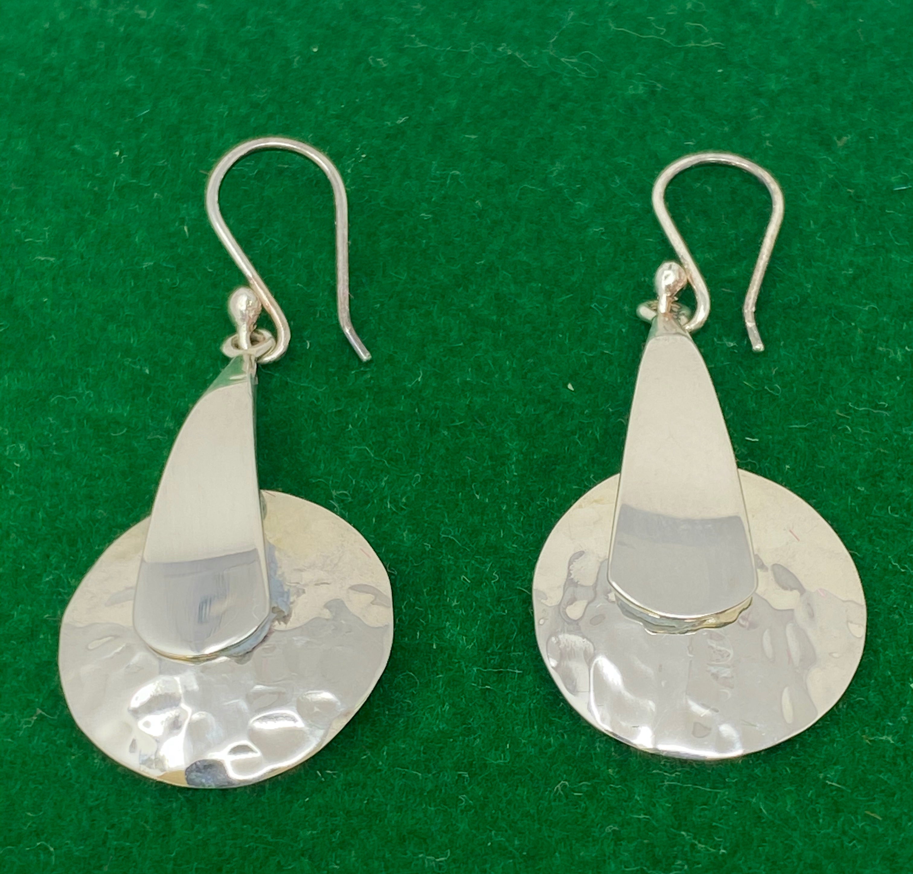 Silver Hammered Earrings
