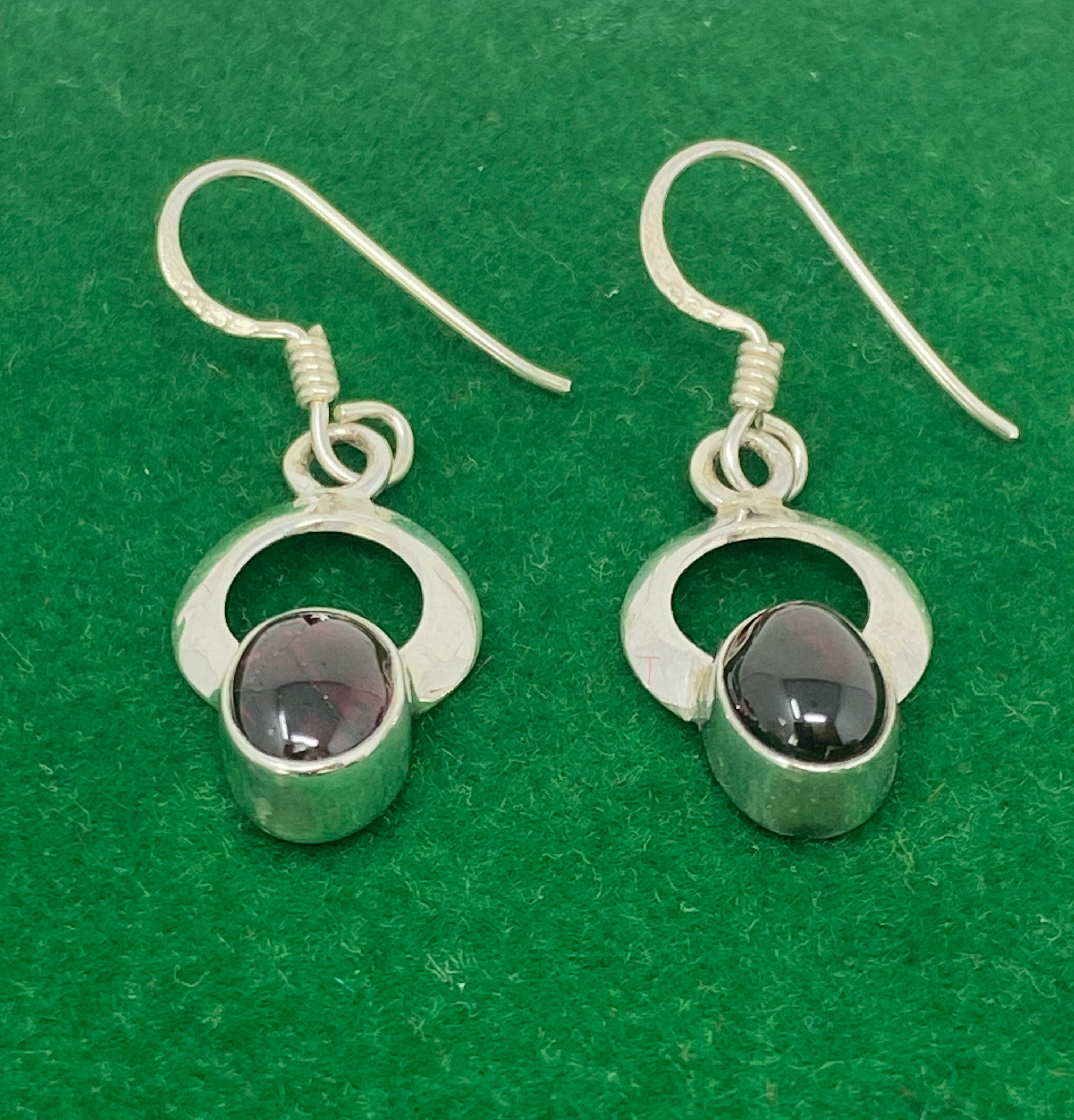 Silver and Dark Amethyst Earrings
