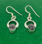 Load image into Gallery viewer, Silver and Dark Amethyst Earrings
