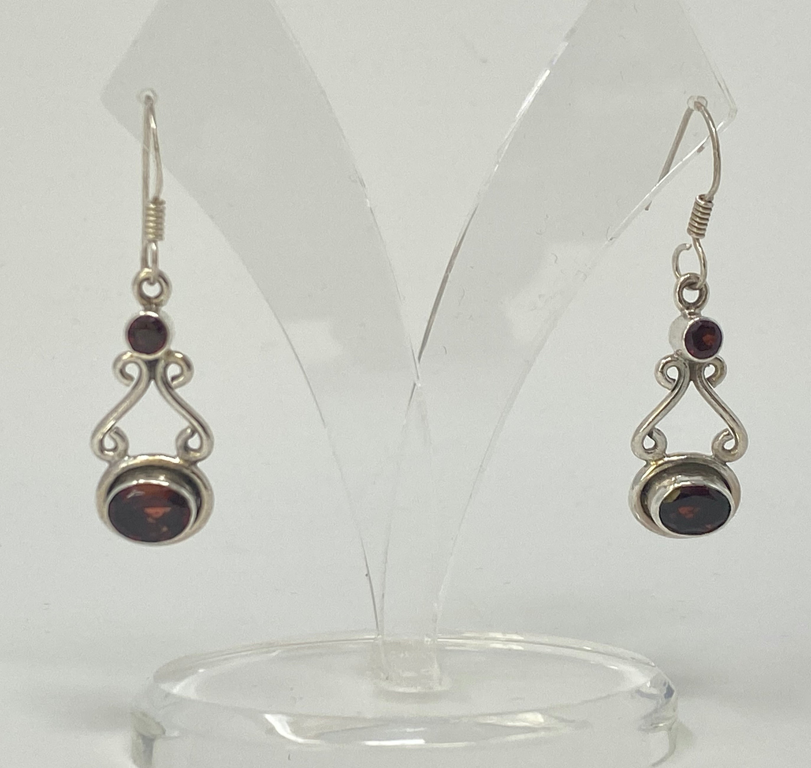Silver and Dark Amethyst Earrings