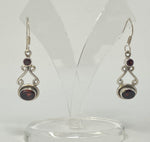 Load image into Gallery viewer, Silver and Dark Amethyst Earrings
