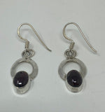 Load image into Gallery viewer, Silver and Dark Amethyst Earrings
