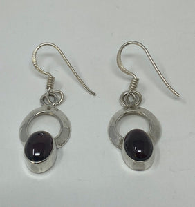 Silver and Dark Amethyst Earrings