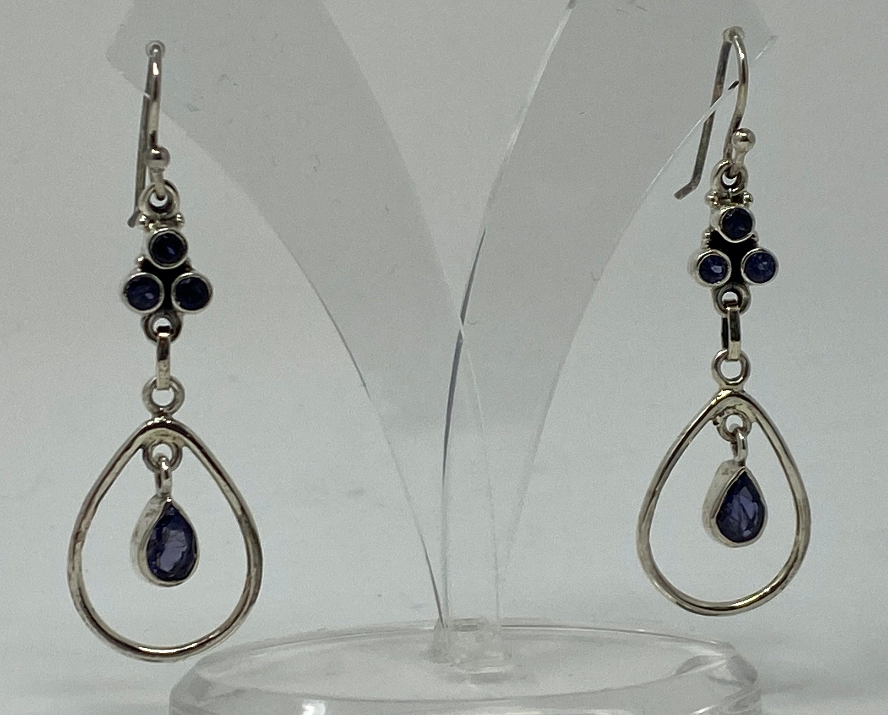 Pair of Silver and Lolite Earrings