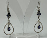 Load image into Gallery viewer, Pair of Silver and Lolite Earrings
