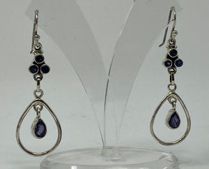 Pair of Silver and Lolite Earrings