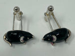 Load image into Gallery viewer, Silver and Enamel Mice Cufflinks
