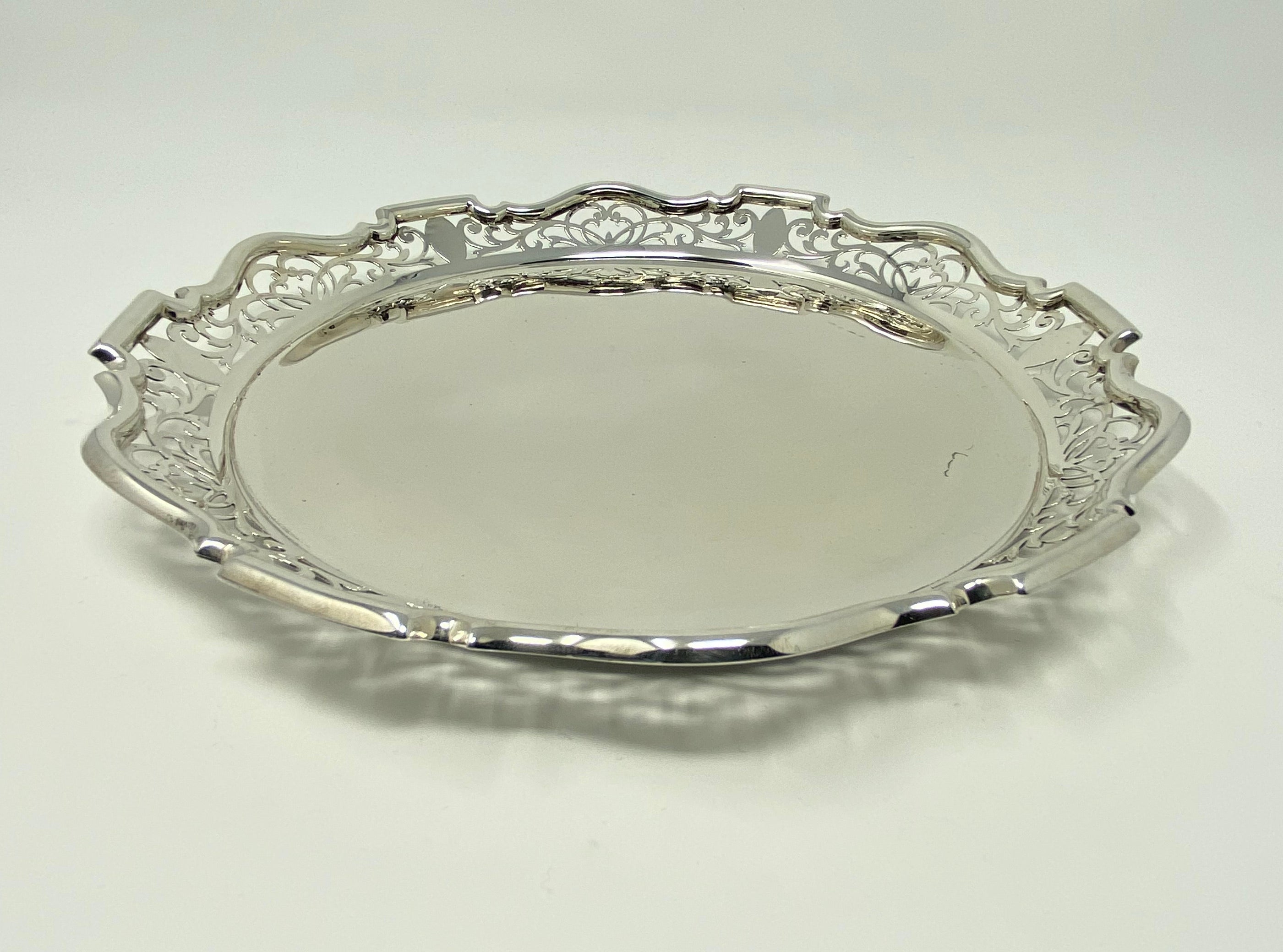 Silver Salver with Pierced Border