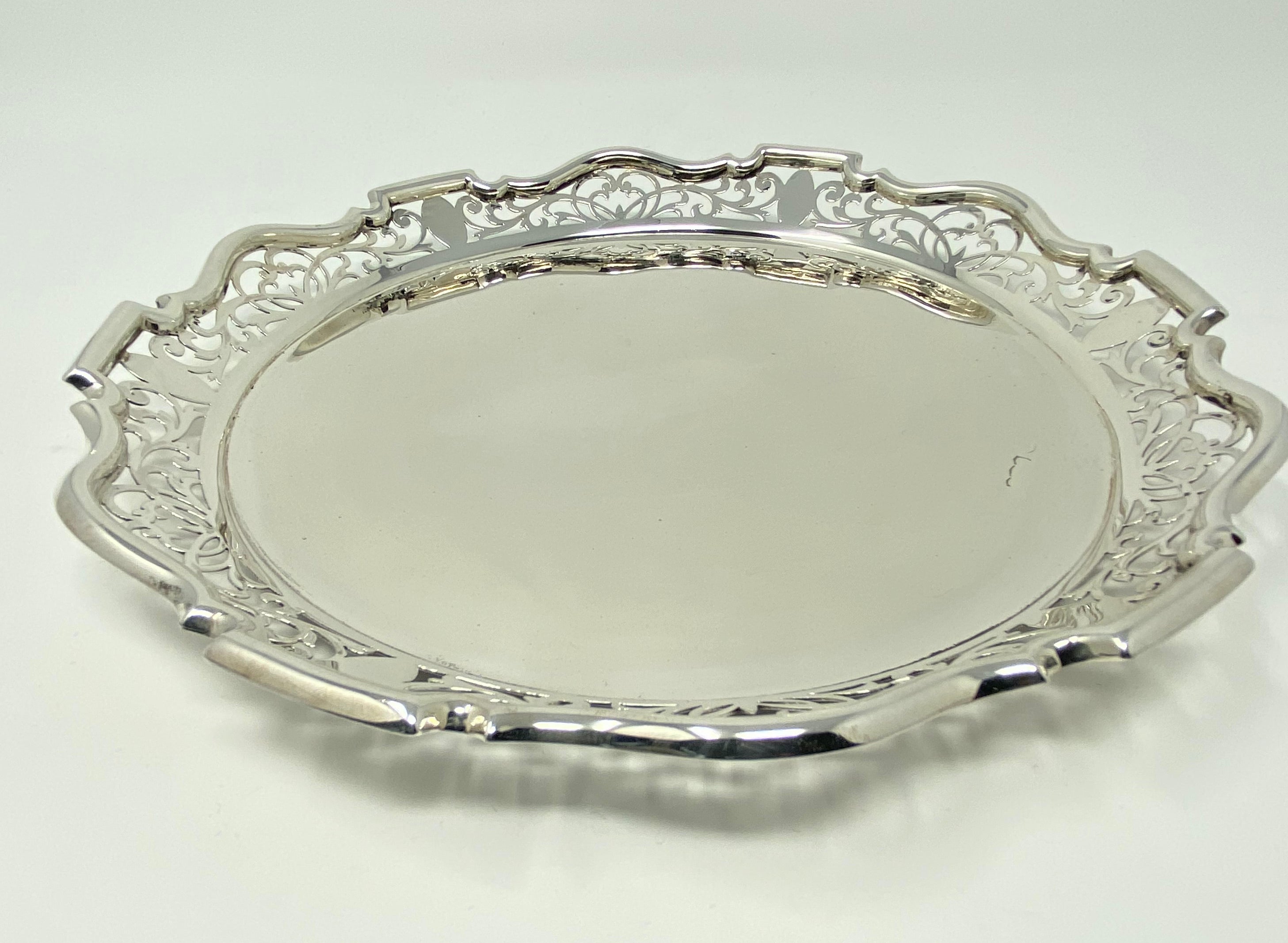 Silver Salver with Pierced Border