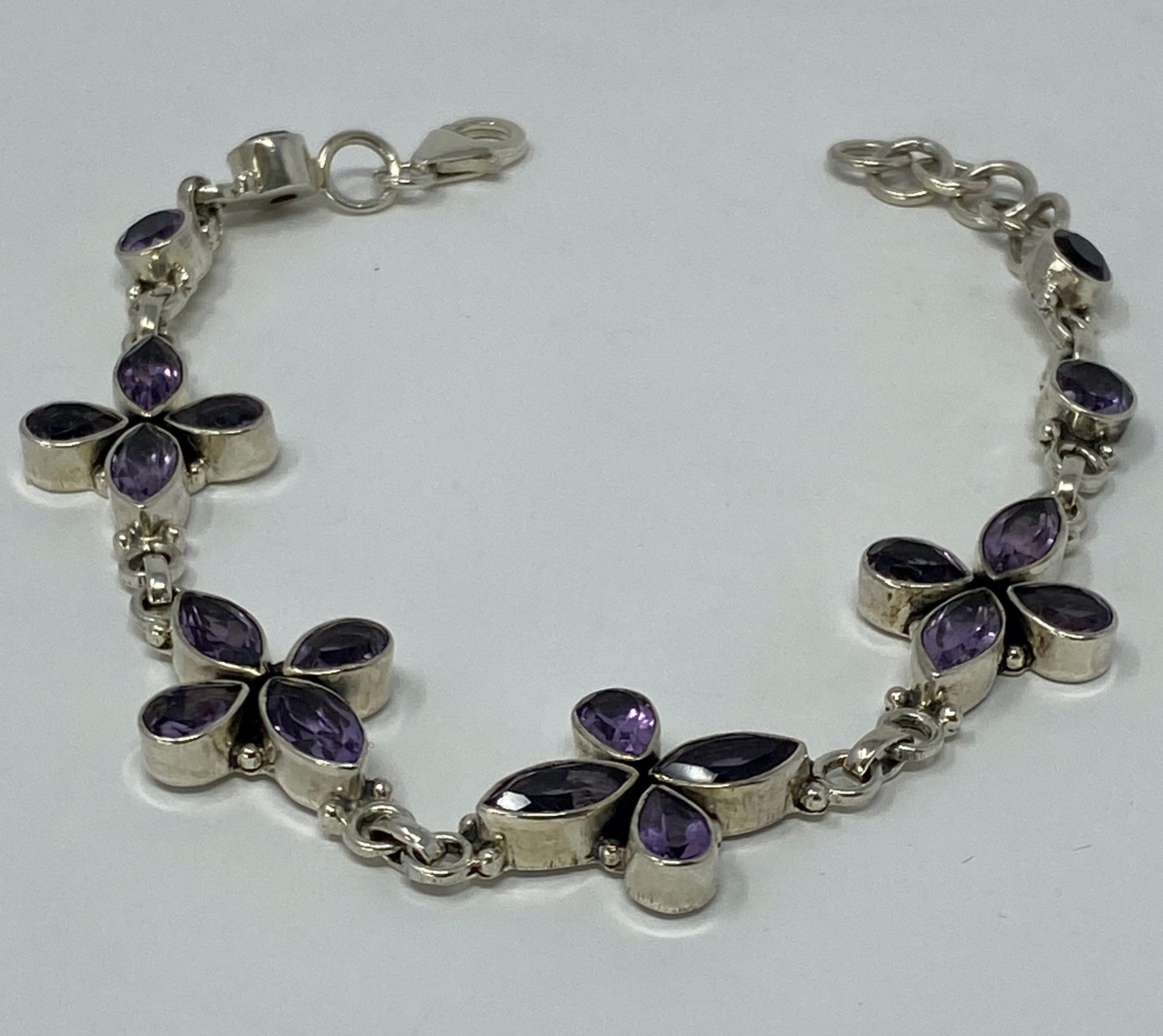 Silver and Amethyst Bracelet