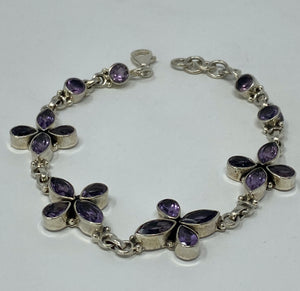 Silver and Amethyst Bracelet