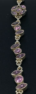 Silver and Pink Topaz Bracelet