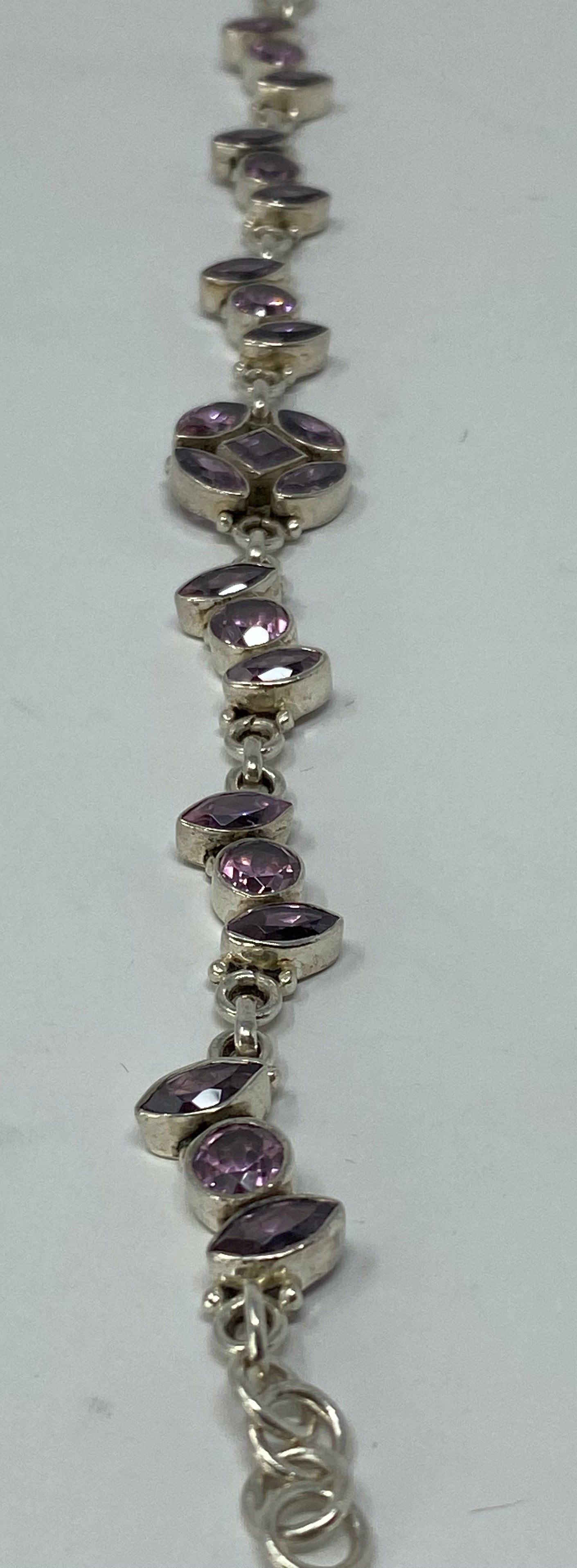 Silver and Pink Topaz Bracelet