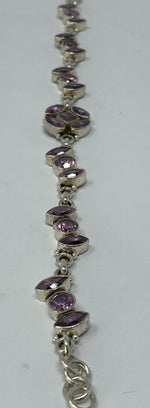 Load image into Gallery viewer, Silver and Pink Topaz Bracelet
