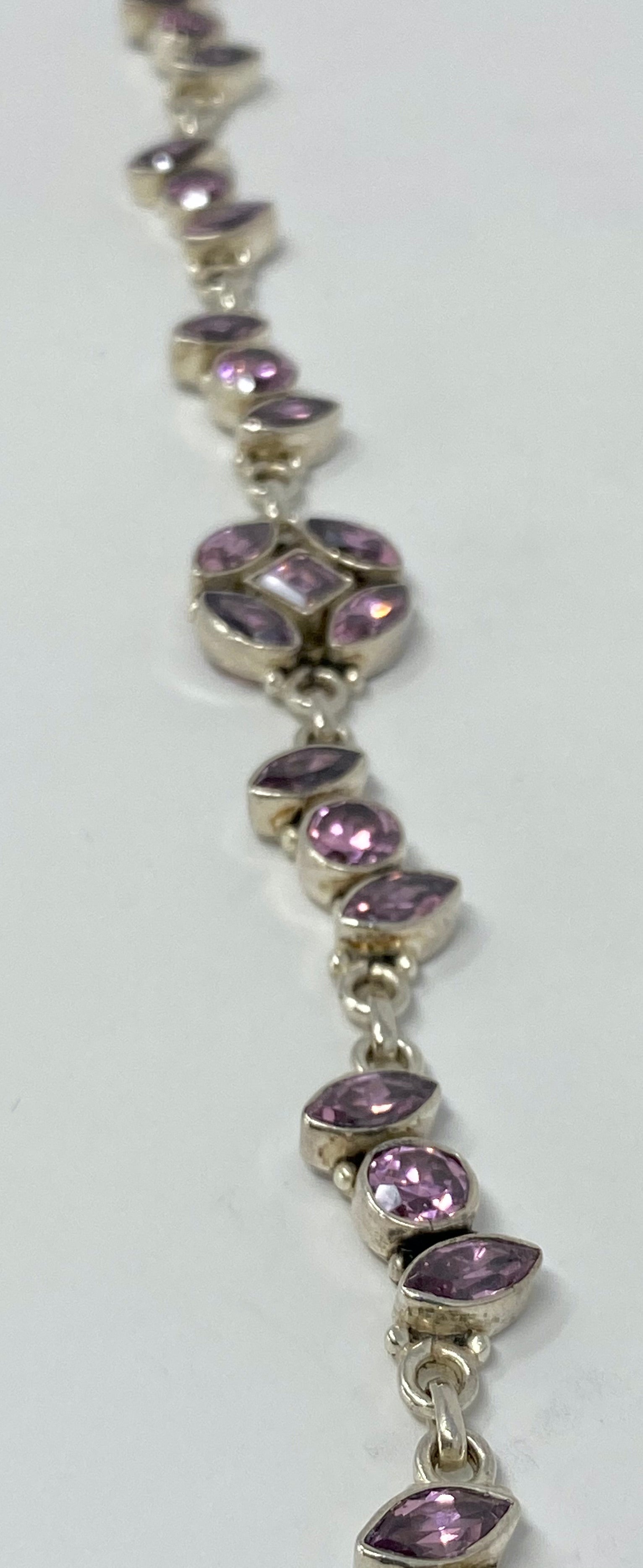 Silver and Pink Topaz Bracelet