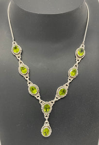 Silver and Peridot Necklace