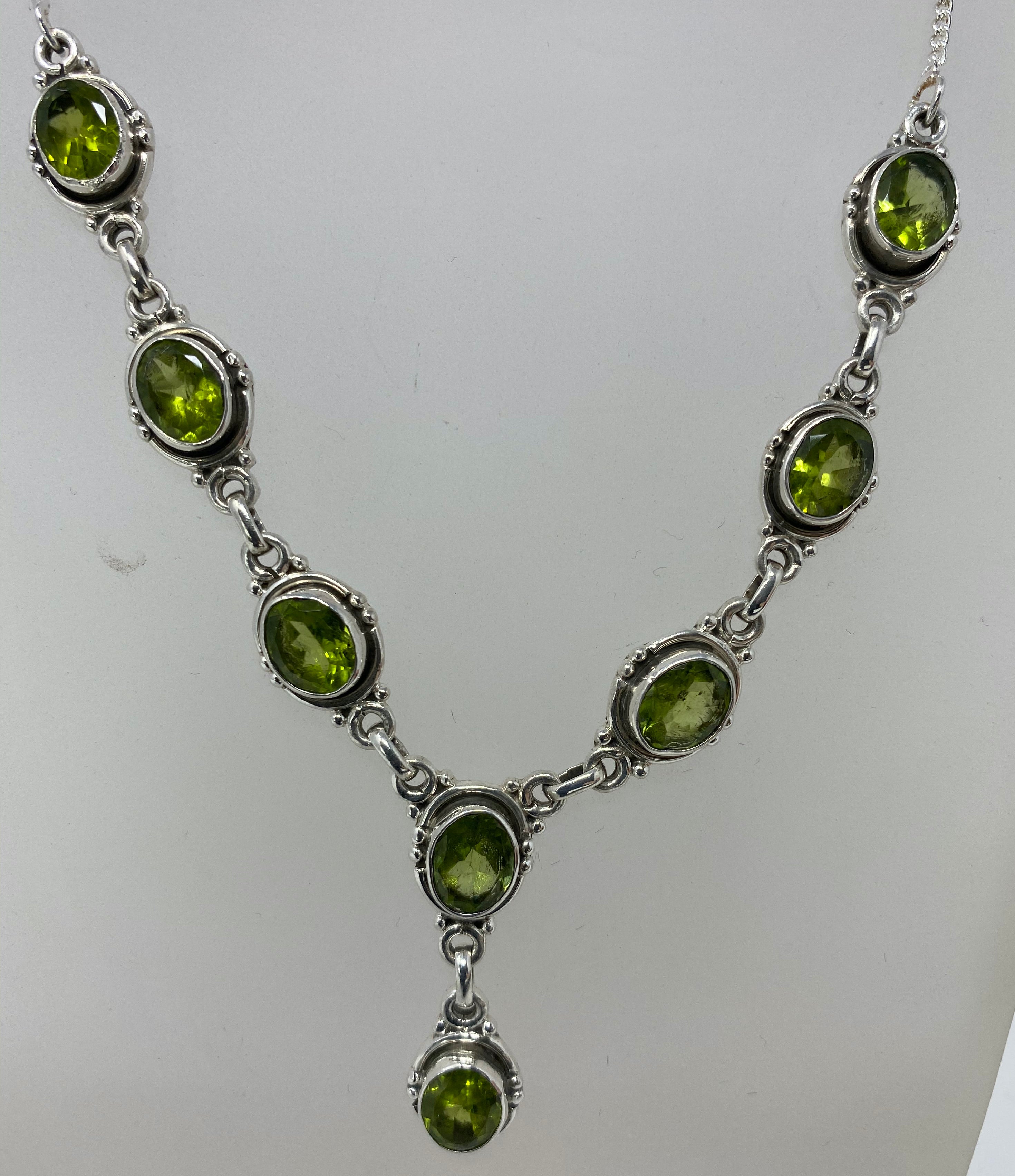 Silver and Peridot Necklace