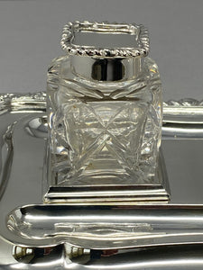 Silver Plated 2 Bottle Inkstand