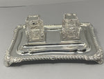 Load image into Gallery viewer, Silver Plated 2 Bottle Inkstand
